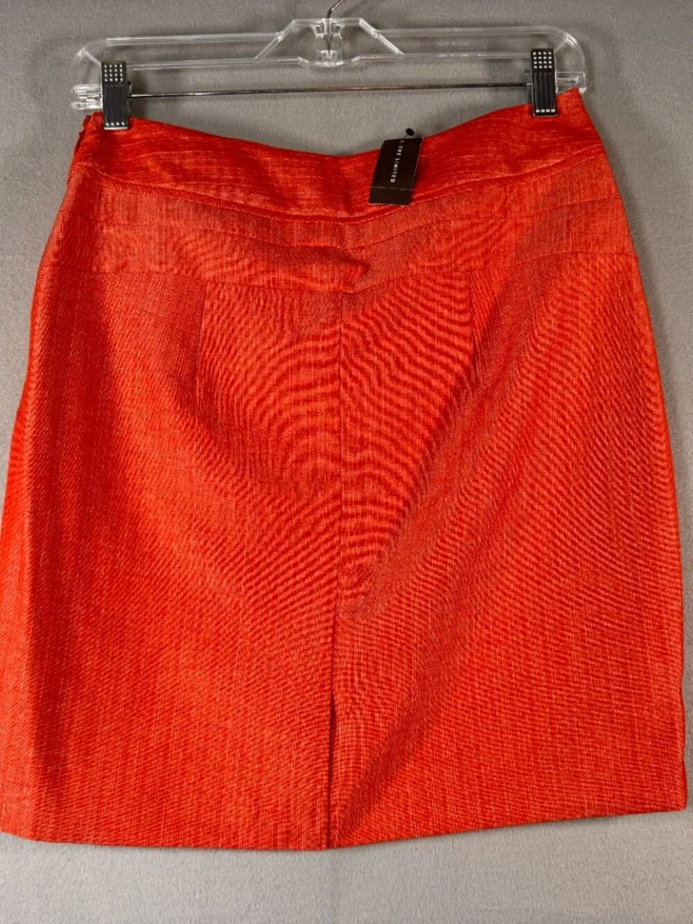 The Limited Woman’s Orange Zip Up Knee Length Lined Pencil Skirt Size 2 NWT